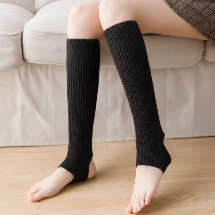 1 Pair Women Black Korean Style Knee-High Socks - SocksLtd
