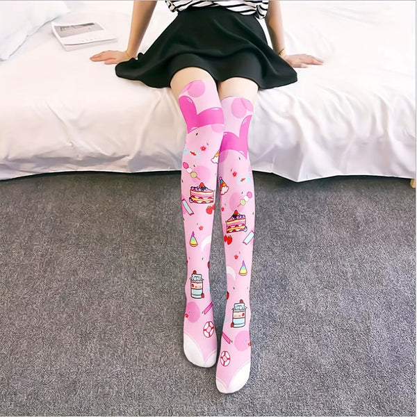 1 Pair Women Festive Cute Cartoon Over the knee Socks - SocksLtd