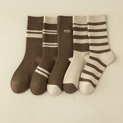 5 Pairs Mirad Retro Casual Socks