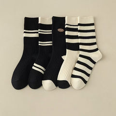 5 Pairs Mirad Retro Casual Socks