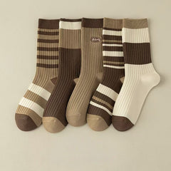 5 Pairs Mirad Retro Casual Socks