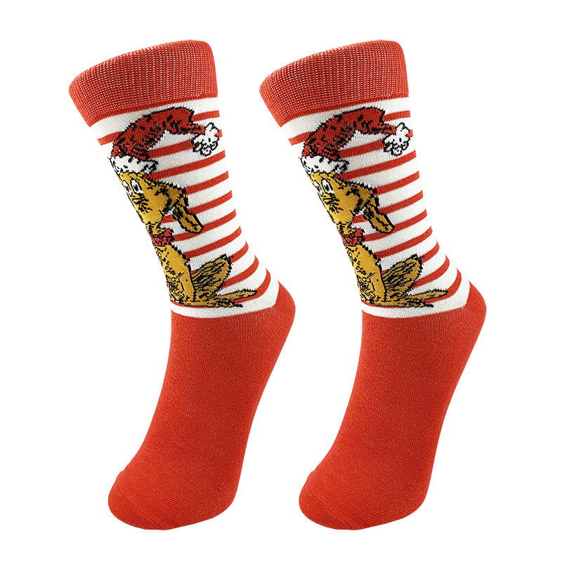 2 Pairs Cartoon Creativity Crew Socks - SocksLtd