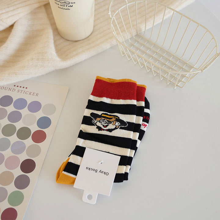 2 Pairs Creative cute cartoon Casual Crew Socks - SocksLtd