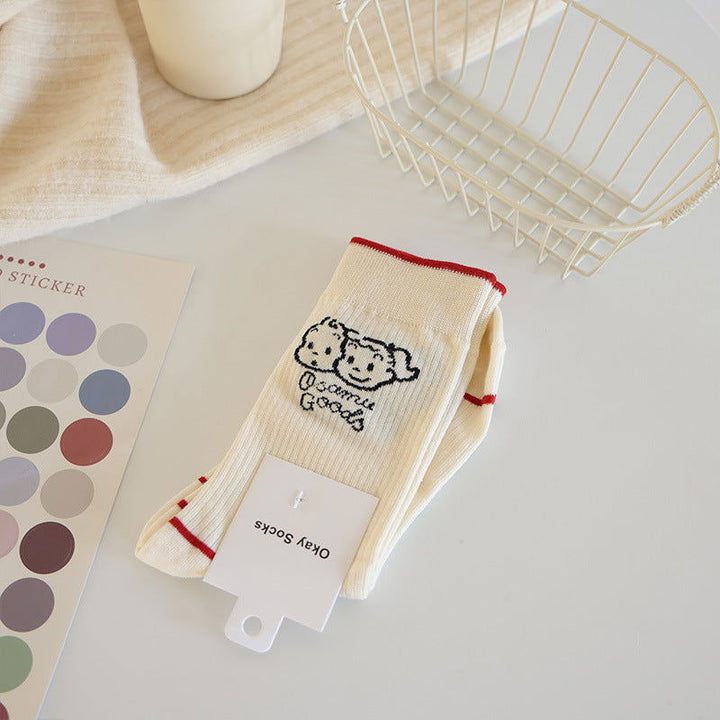 2 Pairs Creative cute cartoon Casual Crew Socks - SocksLtd