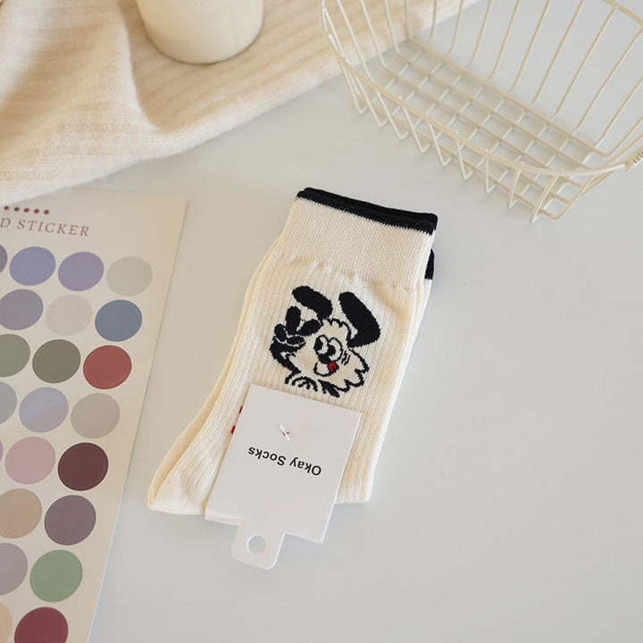 2 Pairs Creative cute cartoon Casual Crew Socks - SocksLtd