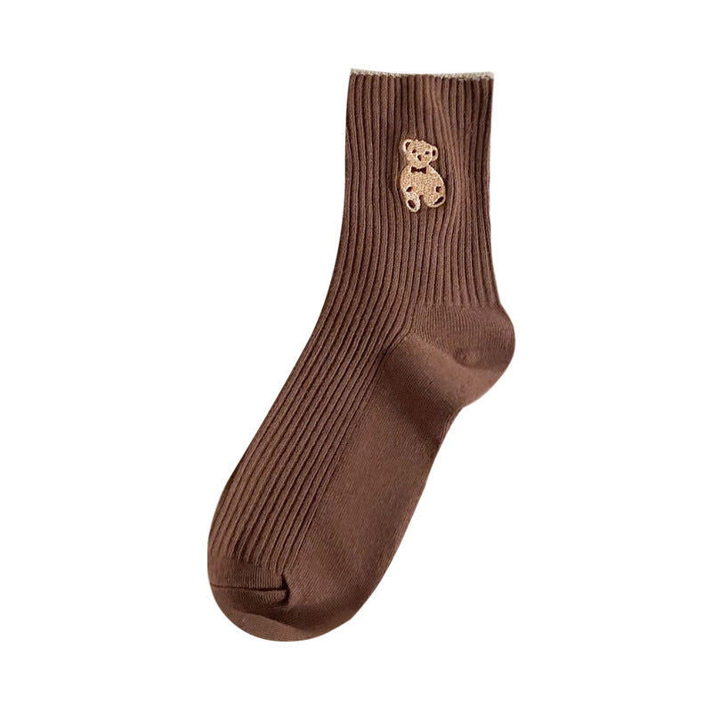 2 Pairs Cute little bear Crew Socks - SocksLtd