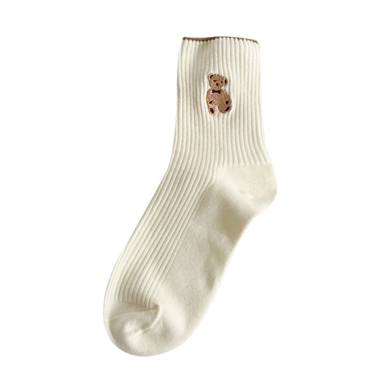 2 Pairs Cute little bear Crew Socks - SocksLtd