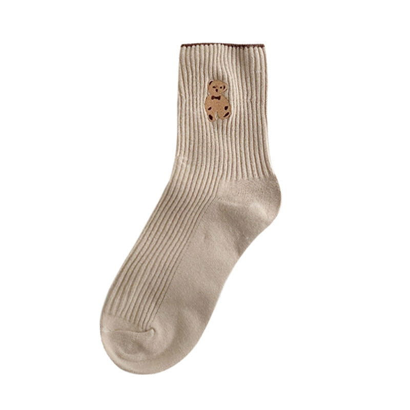 2 Pairs Cute little bear Crew Socks - SocksLtd