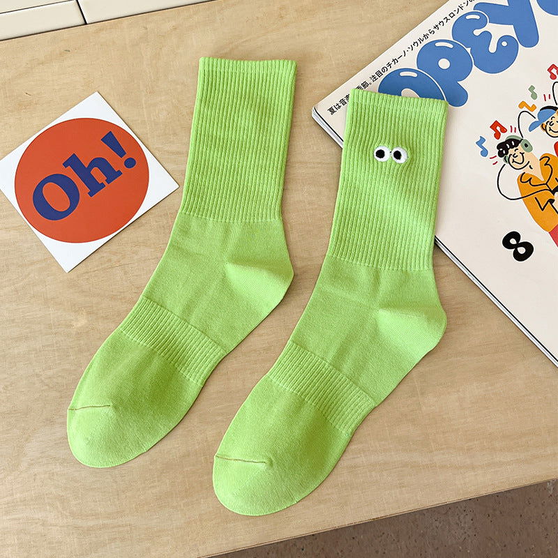 2 Pairs Dopamine embroidery Fun Socks - SocksLtd