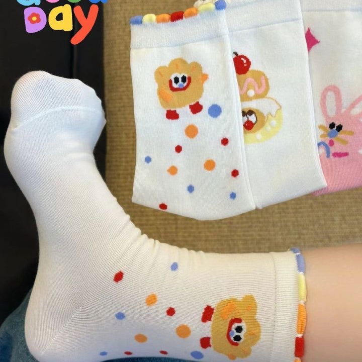 2 Pairs Ins Cartoon Original Design Fun Crew Socks - SocksLtd