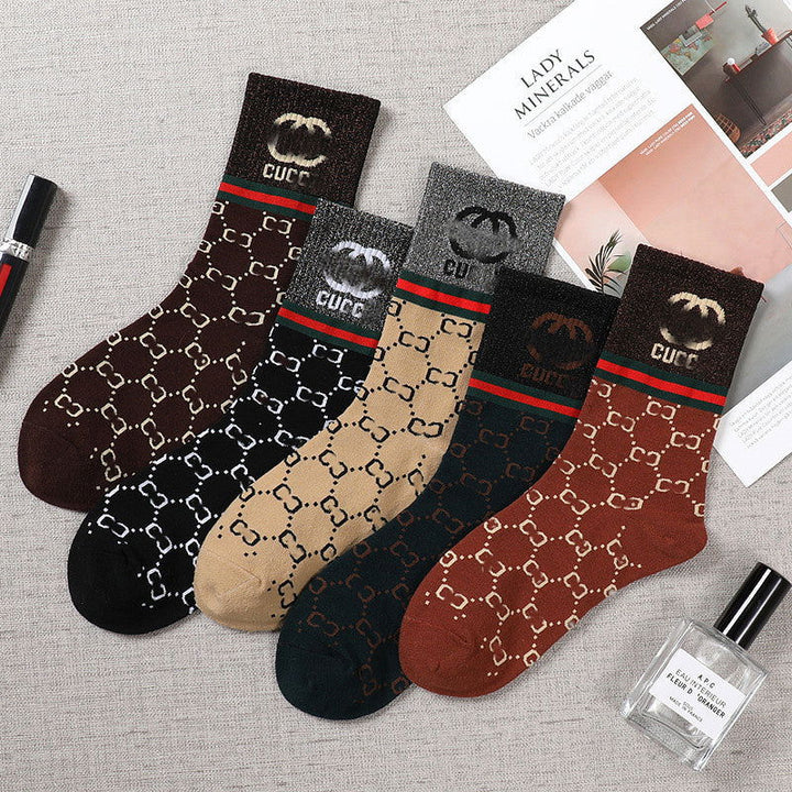 2 Pairs Ins trendy versatile Casual Crew Socks - SocksLtd