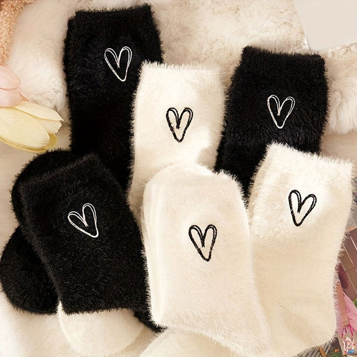 2 Pairs Mid Calf Thermal Thickened  Plush Crew Socks - SocksLtd