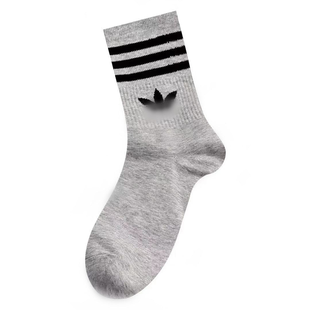 2 Pairs Three bars Casual Crew Socks - SocksLtd