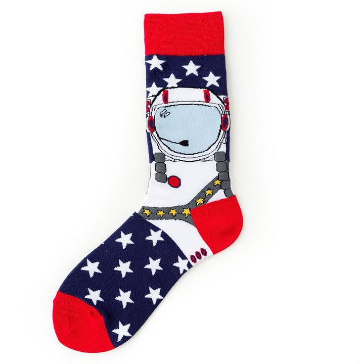 2 Pairs Trendy oil painting Casual Crew Socks - SocksLtd