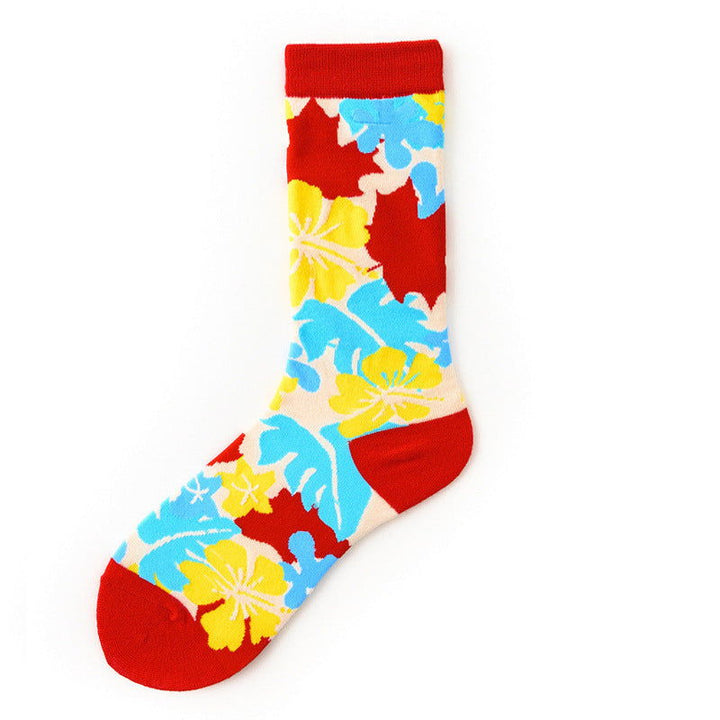2 Pairs Trendy oil painting Casual Crew Socks - SocksLtd