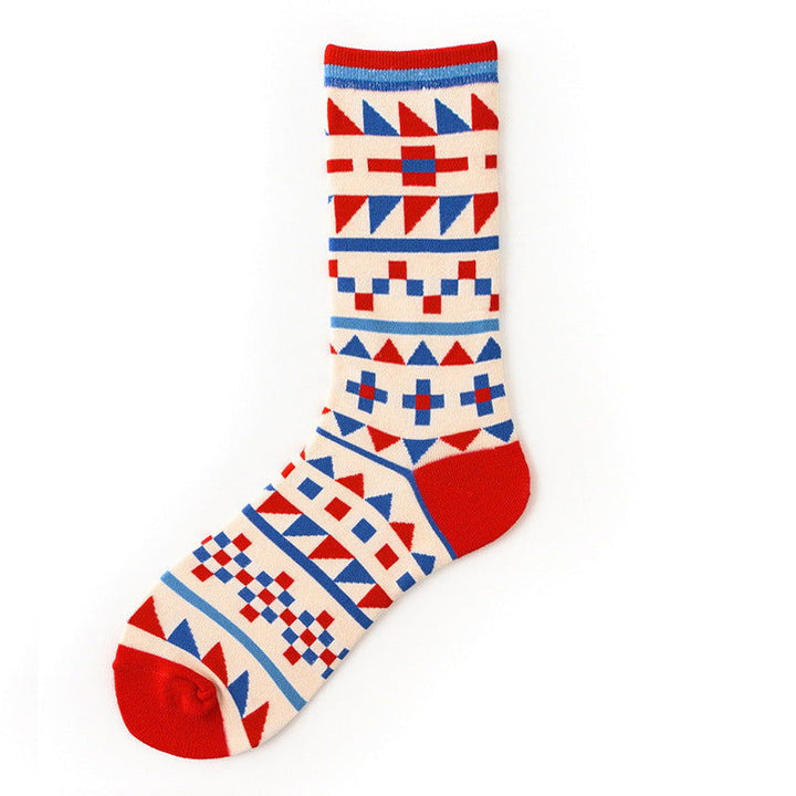 2 Pairs Trendy oil painting Casual Crew Socks - SocksLtd