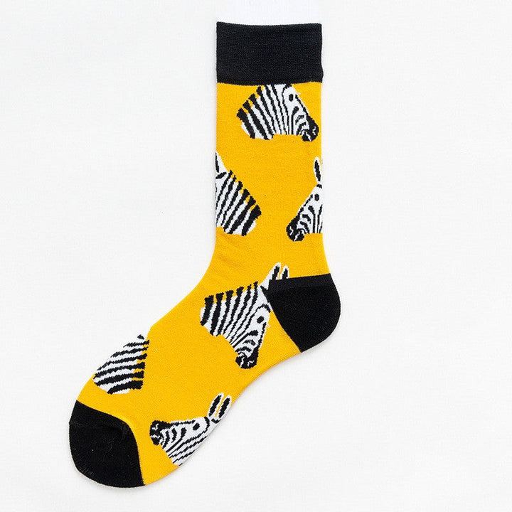 2 Pairs Trendy oil painting Casual Crew Socks - SocksLtd