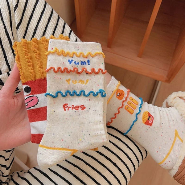 2 Pairs Women Korean version ins trendy  Fun Crew Socks - SocksLtd
