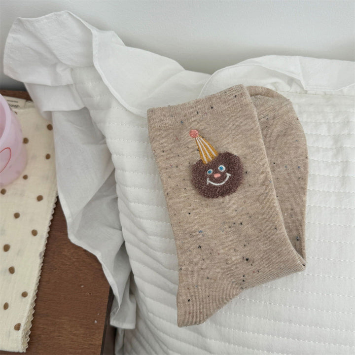 2 Pairs  Women Cartoon teddy bear ins cute Crew Socks - SocksLtd