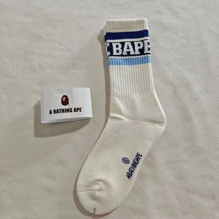 3 Pairs Alphabet color blocking Casual Crew Socks - SocksLtd