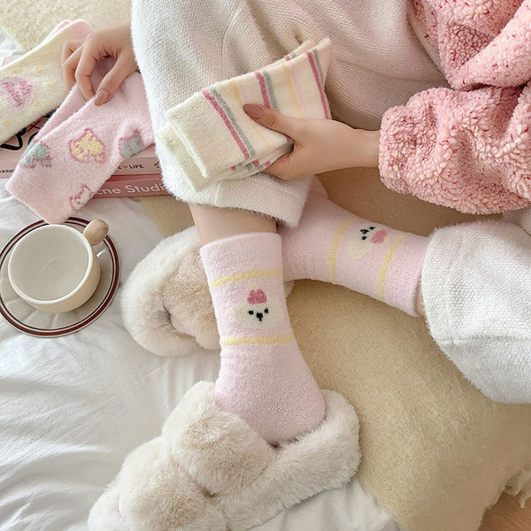 3 Pairs Australian velvet sweet Fun Crew Socks - SocksLtd