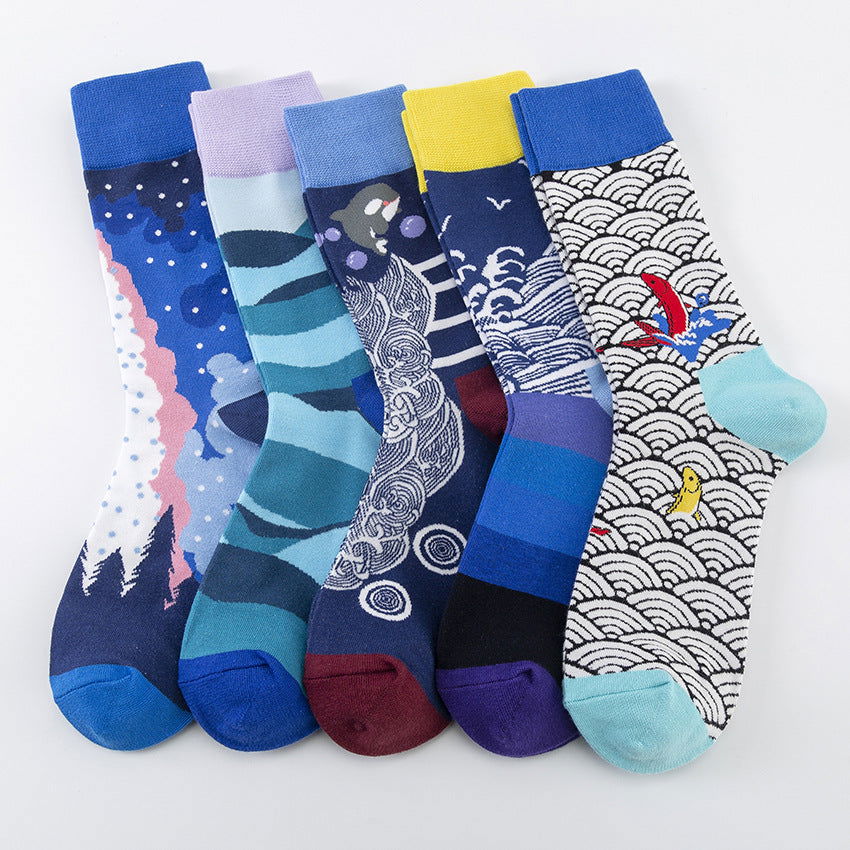 3 Pairs Fashion Cartoon Casual Crew Socks - SocksLtd