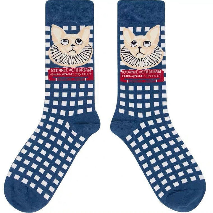 3 Pairs French illustrated cartoon Fun Crew Socks - SocksLtd