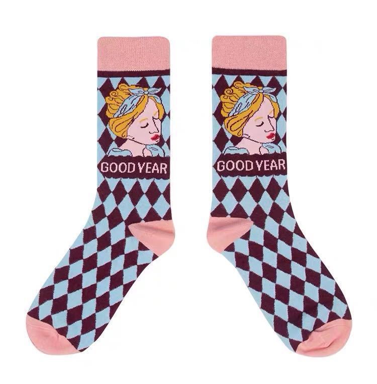 3 Pairs French illustrated cartoon Fun Socks - SocksLtd