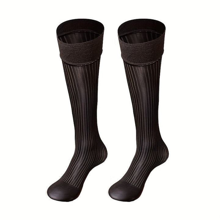 3 Pairs Men Dress Thickened Mirror Laser Knee High Socks - socksltd