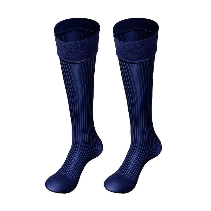 3 Pairs Men Dress Thickened Mirror Laser Knee High Socks - socksltd