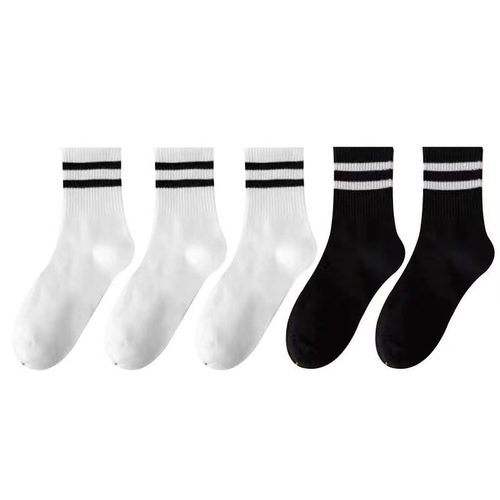 3 Pairs Sports stripes Casual Crew Socks - SocksLtd