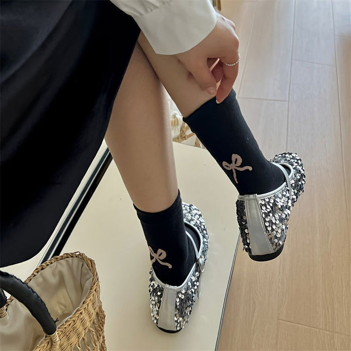 3 Pairs Trendy Bow Comfy  Breathable Crew Socks - SocksLtd