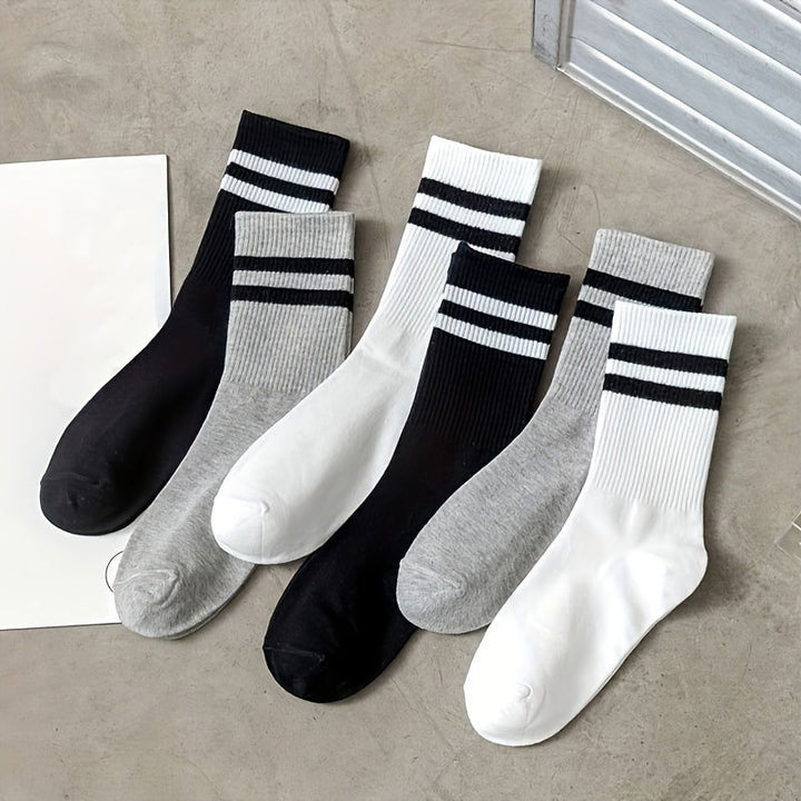 3 Pairs  Midb Tube Net Red  Ins Tide Crew Socks - SocksLtd