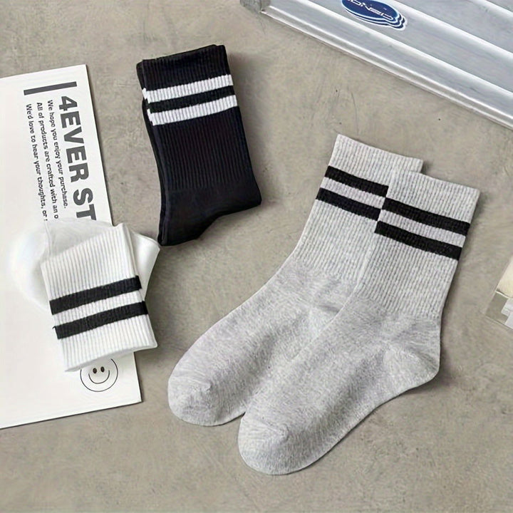 3 Pairs  Midb Tube Net Red  Ins Tide Crew Socks - SocksLtd
