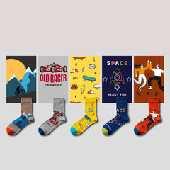 5 Pairs Abstract fashion Crew Socks - SocksLtd