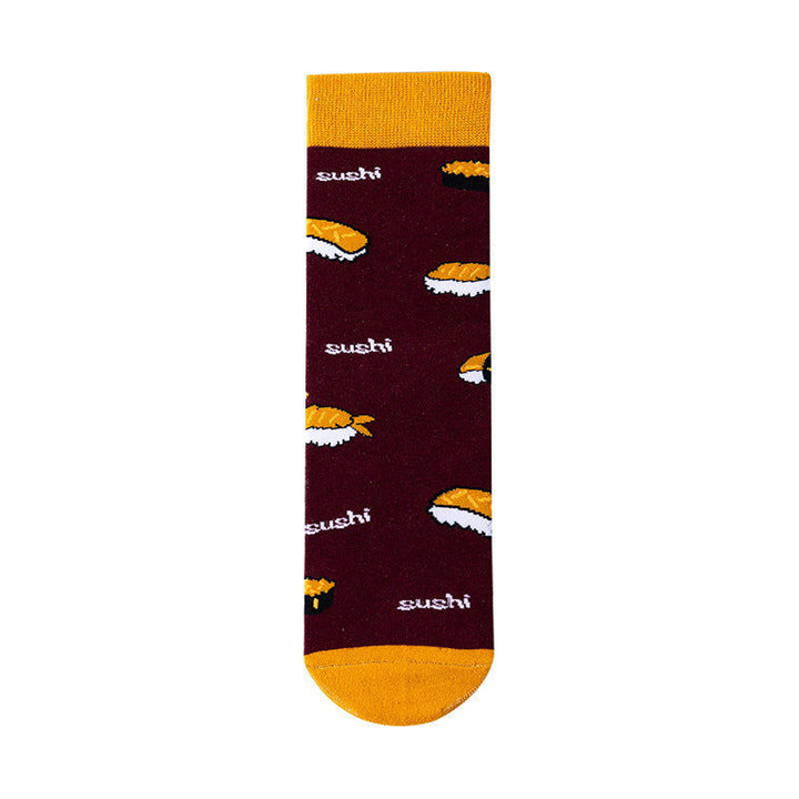 5 Pairs Cartoon illustration fashion Fun Crew Socks - SocksLtd