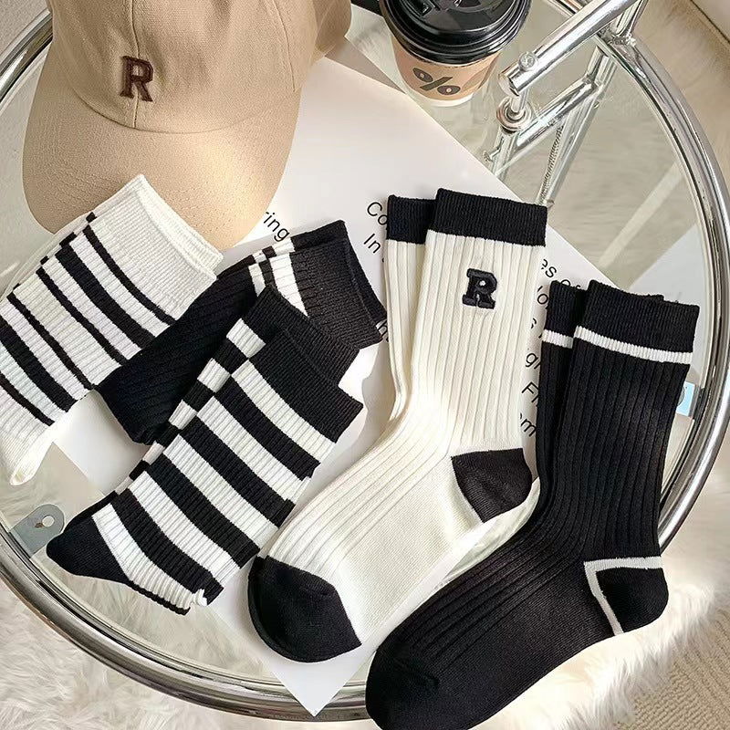 5 Pairs College style Cartoon Casual Socks - SocksLtd