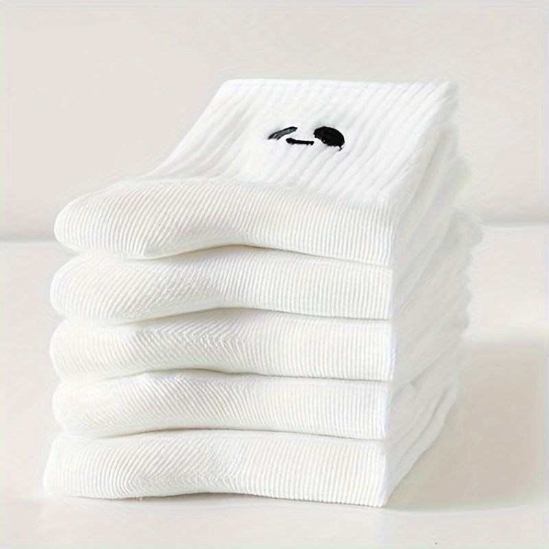 5 Pairs Expressio Simple Breathable Crew Socks - SocksLtd