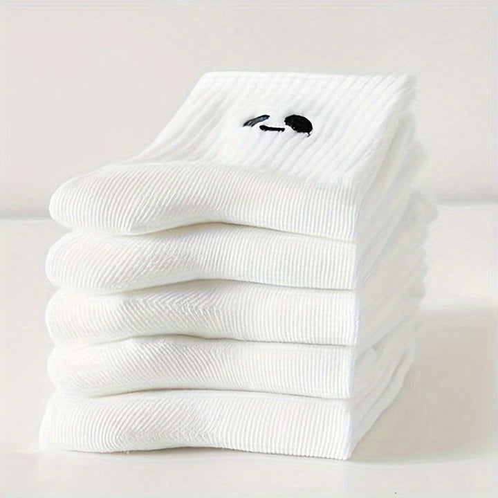 5 Pairs Expressio Simple Breathable Crew Socks - SocksLtd