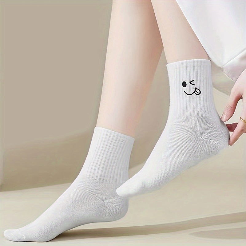 5 Pairs Expressio Simple Breathable Crew Socks - SocksLtd