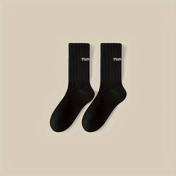 5 Pairs Fashion Versatile Breathable Comfy Crew Socks - SocksLtd
