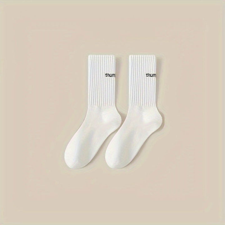 5 Pairs Fashion Versatile Breathable Comfy Crew Socks - SocksLtd