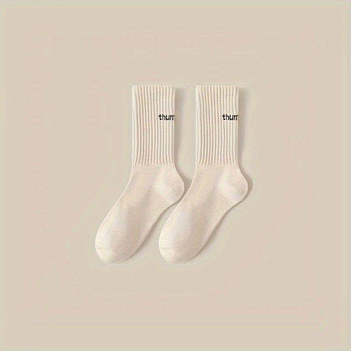 5 Pairs Fashion Versatile Breathable Comfy Crew Socks - SocksLtd