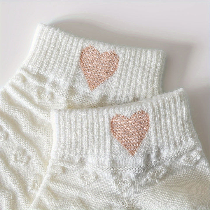 5 Pairs Heart Rabbit Print Soft Daily Ankle Socks - SocksLtd