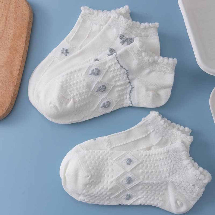 5 Pairs Ins trendy wood ear Ankle Socks - SocksLtd