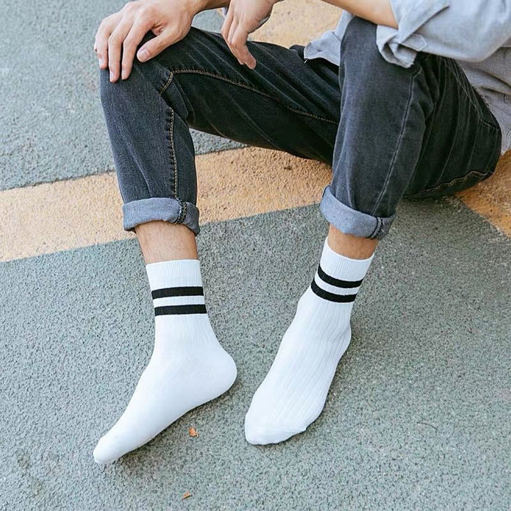 5 Pairs Internet celebrity stripes Casual Crew Socks - SocksLtd