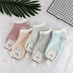 5 Pairs Japanese stripes Ankle Socks - SocksLtd