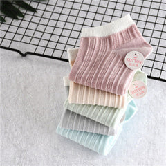 5 Pairs Japanese stripes Ankle Socks - SocksLtd