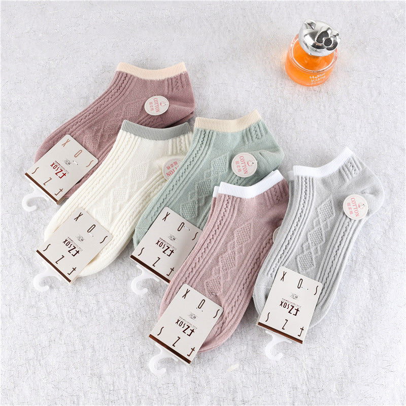 5 Pairs Japanese stripes Ankle Socks - SocksLtd