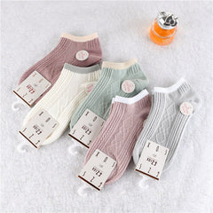 5 Pairs Japanese stripes Ankle Socks - SocksLtd